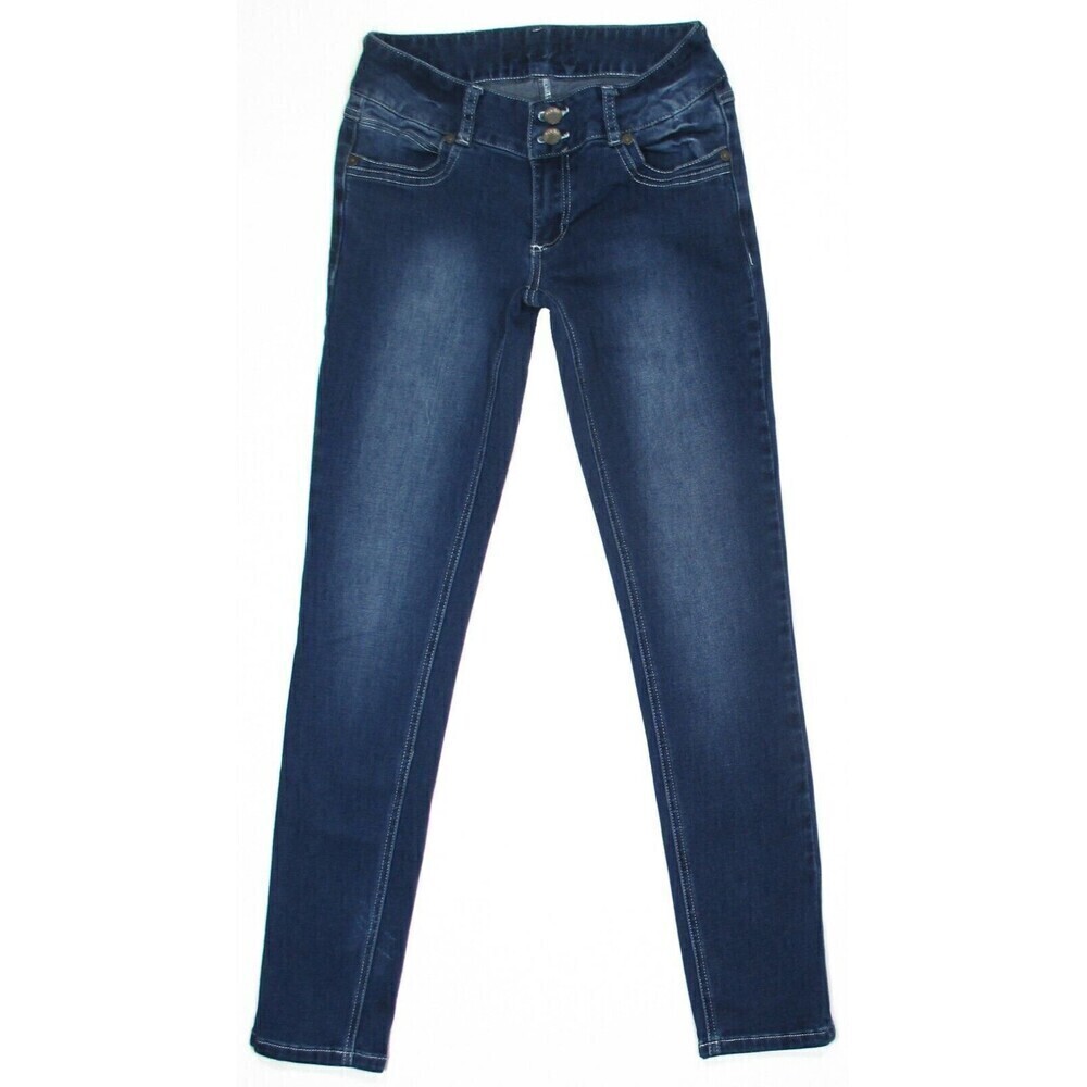 Rue21 Jeans Juniors Size 1/2 S Blue Freedom Flex Mid Rise Skinny Stretch 25 x 28